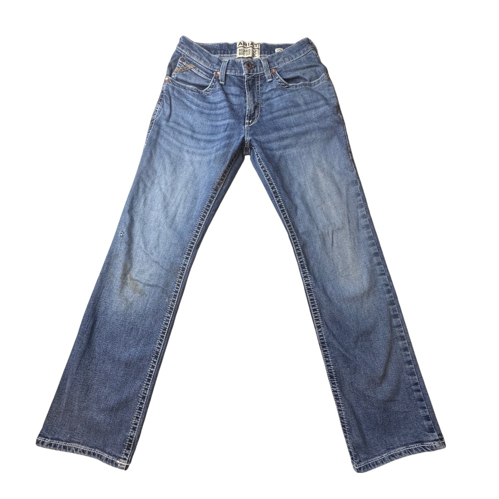 Ariat M4 Jeans Mens 30x34 Blue Hugo Boot Cut Relaxed Fit Stretch Denim 10042210